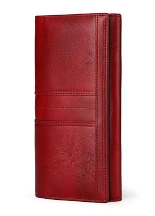 Кошелек клатч женский кожаный красный модный новый