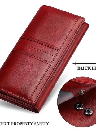 Кошелек клатч женский кожаный красный модный новый