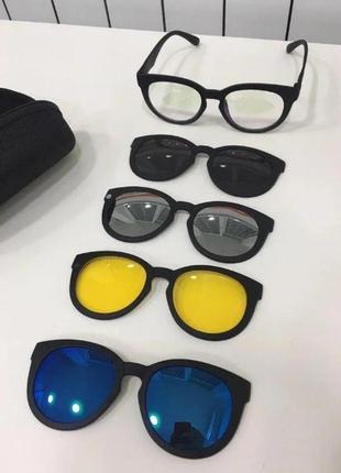 Магнітні окуляри сонцезахисні універсальні magic vision 5 в 11 фото