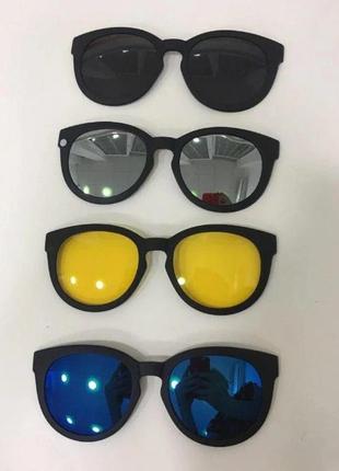 Магнітні окуляри сонцезахисні універсальні magic vision 5 в 13 фото