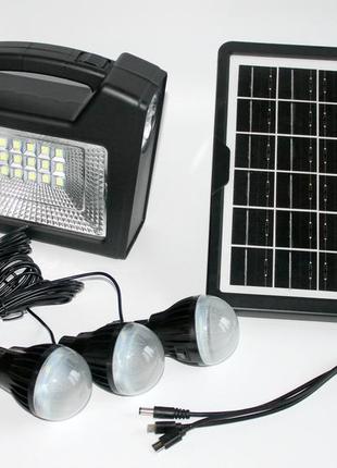 Многофункциональный фонарь с солнечной панелью+3 лампочки система автономного освещения