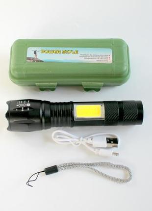 Ручний акумуляторний ліхтарик bl-t6-29 з бічною панеллю фонарик