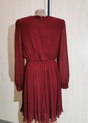 Сукня плісе бордо міді new look10 фото