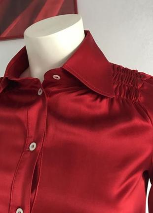 Красная шёлковая рубашка-боди patrizia pepe р 42 - 443 фото