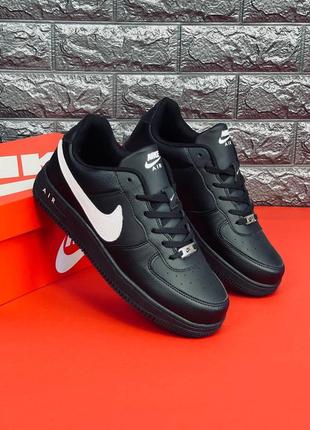 Nike air force 1 подростковые черные с эмблемой размеры 36-41 мужские 41-45