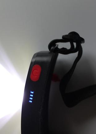 Ліхтарик налобний світлодіодний потужний акумуляторний фонарик2 фото