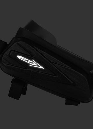 Велосумка для смартфона 7,2" на раму, велосумка для телефону водонепроникна чорний ( код: ibv012b )6 фото