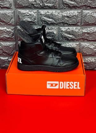 Diesel зимние хайтопы черные с эмблемой подростковые 35-41 /человечи 41-457 фото