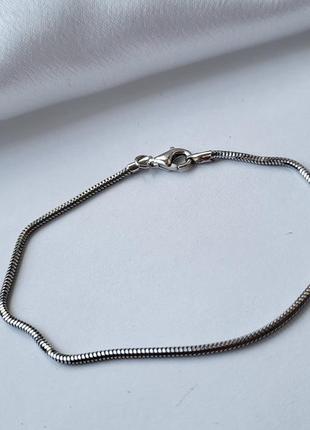 Серебряный женский браслет снейк без камней 19.5 см серебро 925 пробы родированное ссt16dr 1.86г5 фото