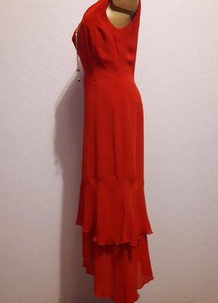 Элегантное шифоновое красное платье от mariella rosati. италия. размер 48 - 502 фото