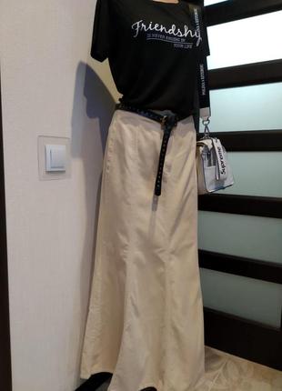 Шикарная белая вельветовая юбка макси2 фото