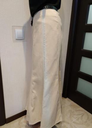 Шикарная белая вельветовая юбка макси5 фото