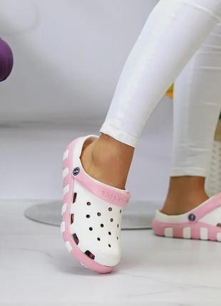 Белые кроксы женские сабо медицинские белого цвета luck line летние резиновые...