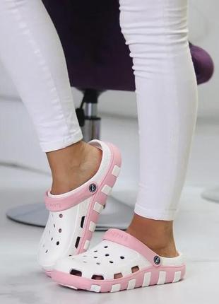 Белые кроксы женские сабо медицинские белого цвета luck line летние резиновые...