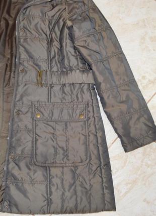 Брендовая утепленная куртка с меховым капюшоном поясом и карманами george синтепон7 фото