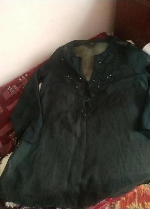 Черная блуза туника4 фото