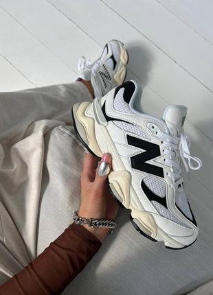 Женские кроссовки new balance 9060 white black