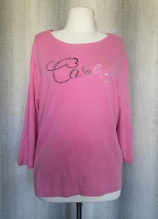 100% котон женская розовая кофта, лонгслив chicc.пайетка