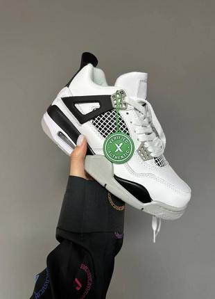 Женские кроссовки nike air jordan retro 4 “white/grey/black”#найк1 фото