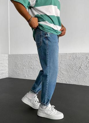 Чоловічі джинси mom блакитного кольору4 фото