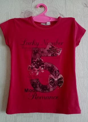 Рожева футболка як у барбі на 7-8років