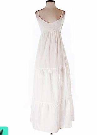 Длинное макси платье из хлопка с вышивкой h&m divided2 фото