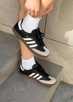 Premium ▪︎ шкіряні кросівки adidas samba black3 фото