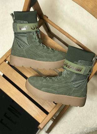 Puma x fenty scuba boot olive (демисезон./еврозима)7 фото