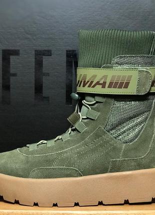 Puma x fenty scuba boot olive (демисезон./еврозима)6 фото