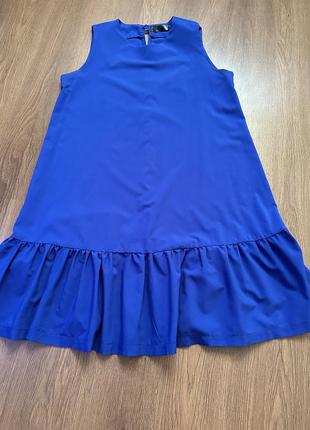 Плаття сукня синій електрик трапеція