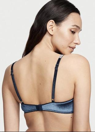 Бюстгалтер синий кружево стразы оригинал victoria’s secret2 фото