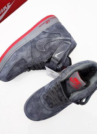 Зимові чоловічі кросівки nike air force 1 grey сірі8 фото