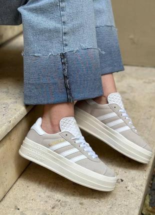 Супер стильные кроссовки adidas gazelle light gray2 фото