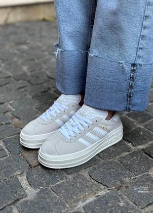 Супер стильные кроссовки adidas gazelle light gray4 фото