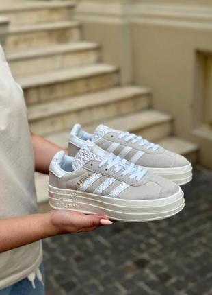 Супер стильные кроссовки adidas gazelle light gray9 фото