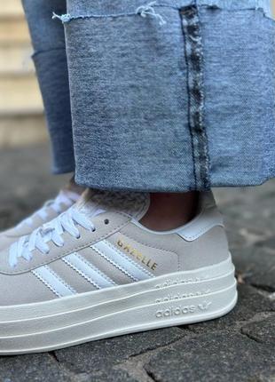 Супер стильные кроссовки adidas gazelle light gray8 фото