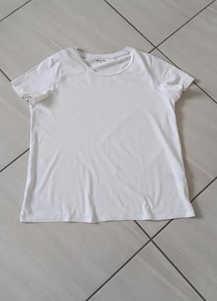 Біла базова футболка хлопкова2 фото