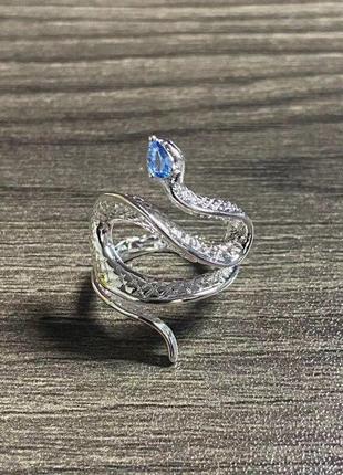 Кольцо в форме змеи на голове фианит - смерть и возрождение перстень в виде змеи размер регулируемый5 фото