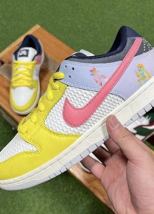 Кросівки nike dunk low sb xavier schipani be true tran joy  найки данки жовті білі бузкові5 фото