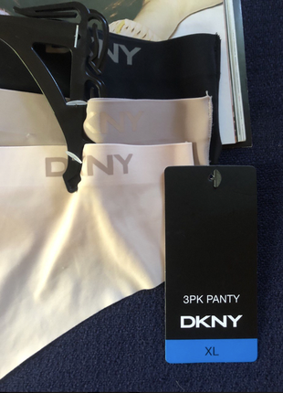 Новые, оригинал, бесшовные черные трусики-тонги стринги dkny, р.2 фото