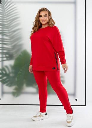 Костюм кофта і штани з блискавками батал