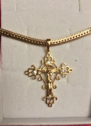 Набір позолота: ланцюжок і хрестик