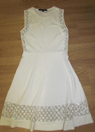 Шикарное белое платье с сеточкой