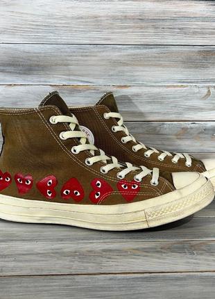 Converse comme des garçons play x chuck 70 hi top 'multi heart' оригінальні кеди