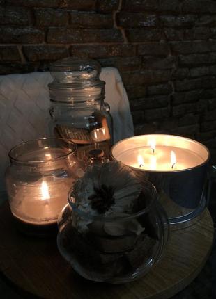 Свічка, ароматична свічка,ароматизована свічка на три гноти5 фото