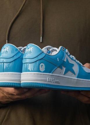 Кроссовки bape sta patent blue\white6 фото