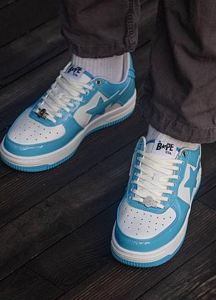 Кроссовки bape sta patent blue\white2 фото