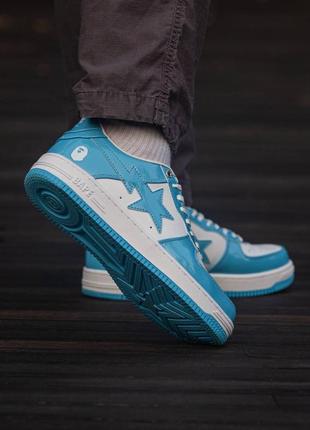 Кроссовки bape sta patent blue\white5 фото