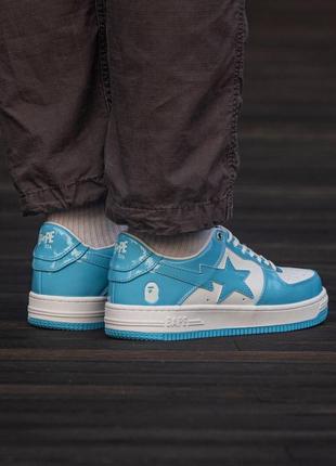 Кроссовки bape sta patent blue\white4 фото