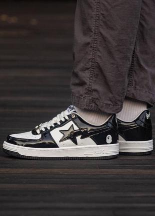 Кросівки bape sta patent black\white